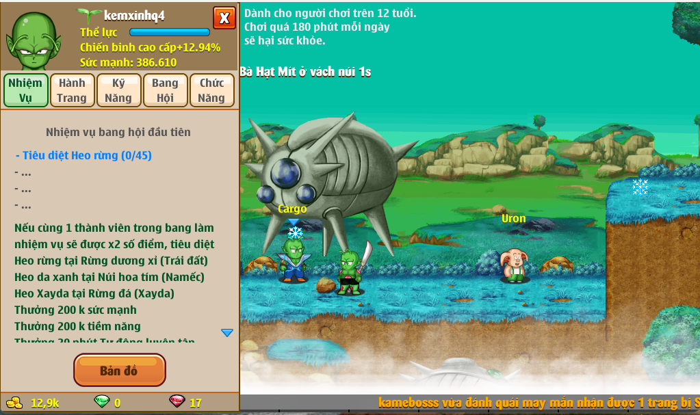 Sức mạnh đạt yêu cầu để nạp ngọc