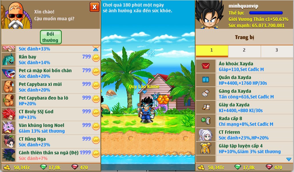 Vật phẩm đổi điểm quy lão