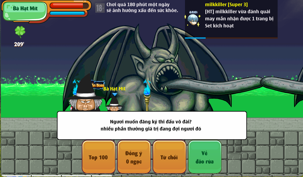 Đăng ký thi đấu trên Võ Đài Sinh Tử