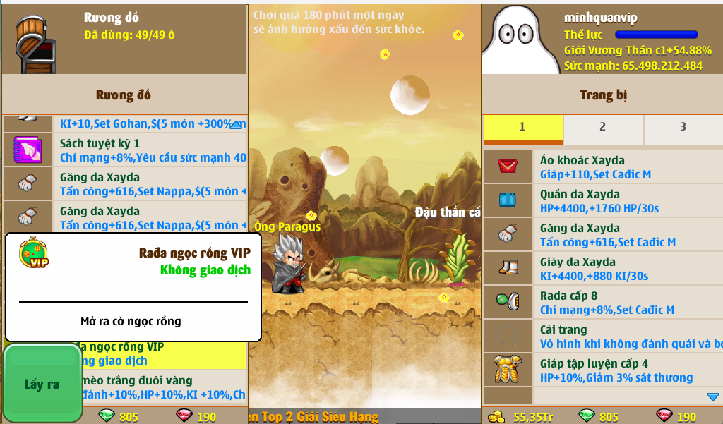 Rada ngọc rồng VIP